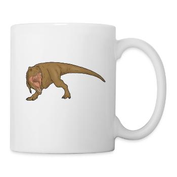 Style de bande dessinée rugissant T-Rex - Mug blanc - blanc - Droite