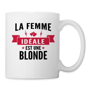 la femme idéale est une blonde - Mug blanc - blanc - Droite