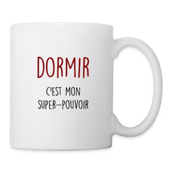 dormir c'est mon super pouvoir - Mug blanc - blanc - Droite