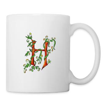 Buchstabe H - Tasse - Weiß - Rechts
