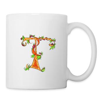 Buchstabe T - Tasse - Weiß - Rechts