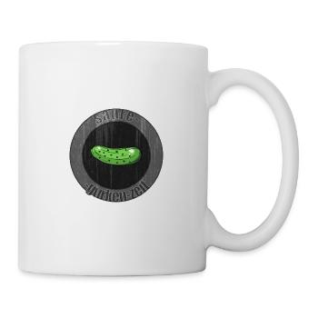 Saure-Gurken-Zeit Logo Retro Vintage - Tasse - Weiß - Rechts