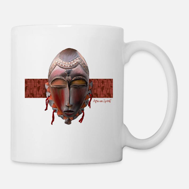 Masque africain, OUEST - Mug blanc - blanc