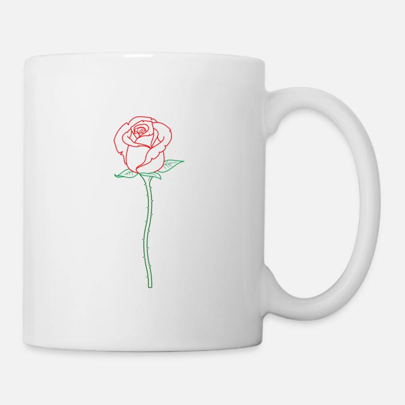 Rose Blume - Tasse - Weiß