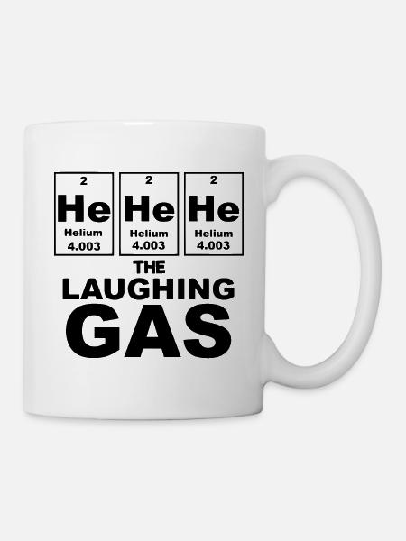 Helium The Laughing Gas Lustiger Chemie-Humor - Tasse - Weiß