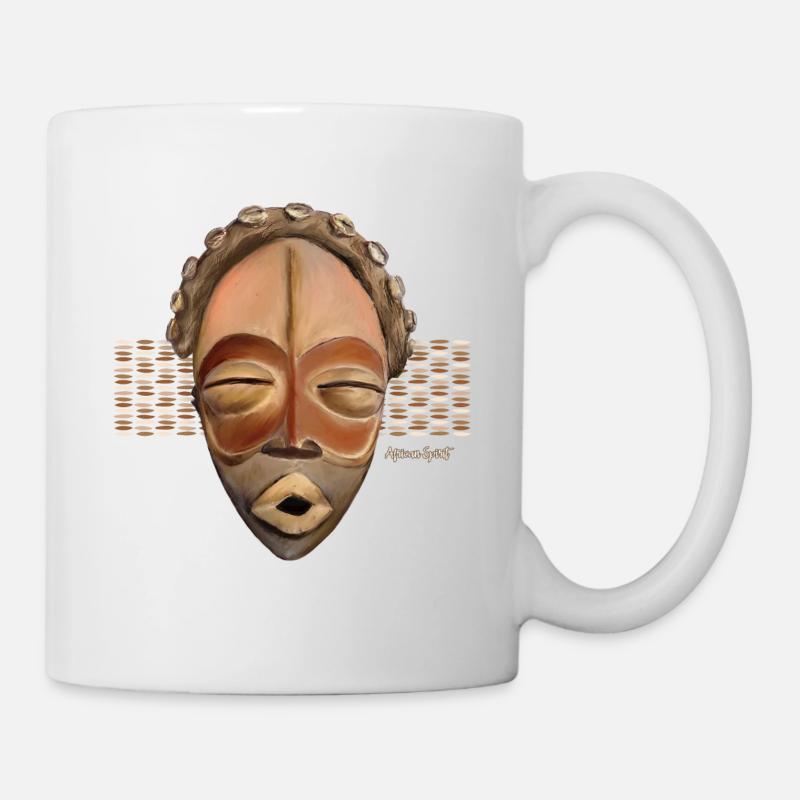 Masque africain, INTOU - Mug blanc - blanc