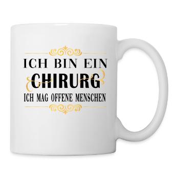 chirurg mag offene menschen schwarz gold pattern - Tasse - Weiß - Rechts