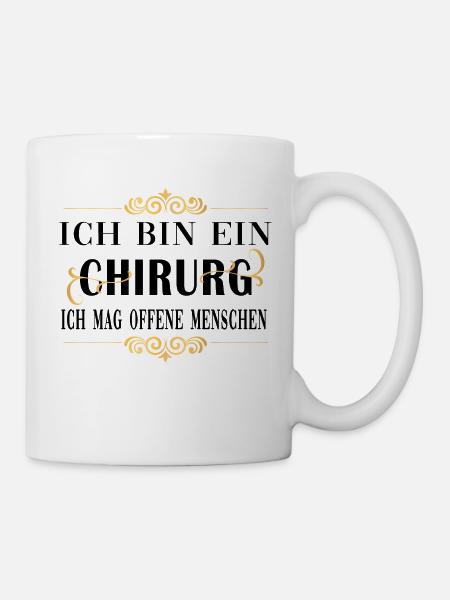 chirurg mag offene menschen schwarz gold pattern - Tasse - Weiß