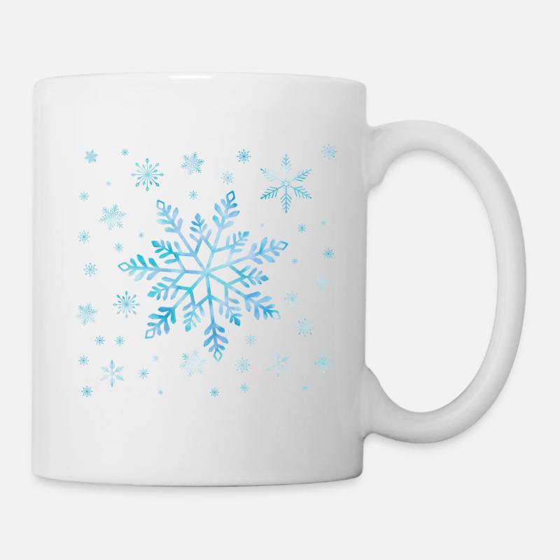 Schneeflocken und Eiskristalle - Tasse - Weiß