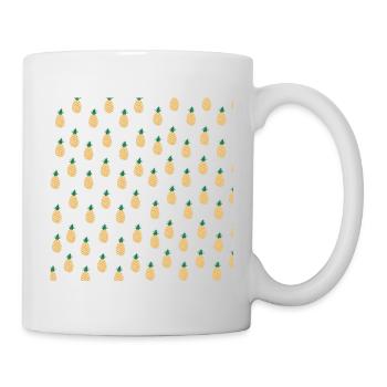 Pineapples Pattern, Tropical Fruit Lover Gift - Mug - white - Right
