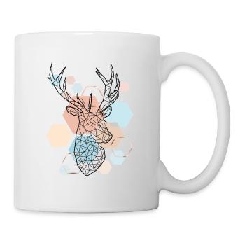 Low Poly Art Deer Triangle Streetwear Esthétique - Mug blanc - blanc - Droite