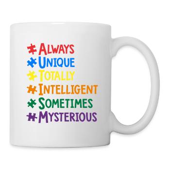 AUTISM Awareness Colorful Words Typography - Mug - white - Right