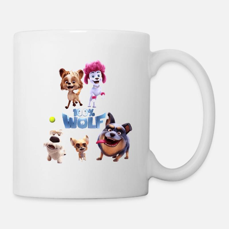 100% Wolf Freddy plays with dogs - Mug - white