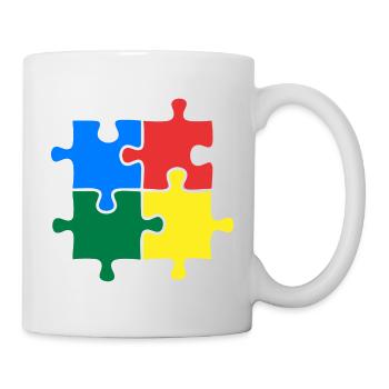 Autism Awareness Puzzle Colorful - Mug - white - Right