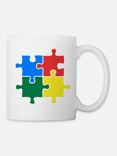 Autism Awareness Puzzle Colorful - Mug - white