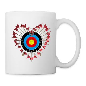 Cœurs cibles - Mug blanc - blanc - Droite