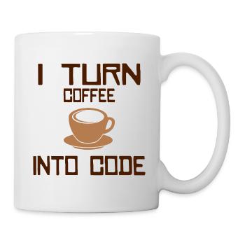 I turn coffee into code Programming Informatic - Tasse - Weiß - Rechts