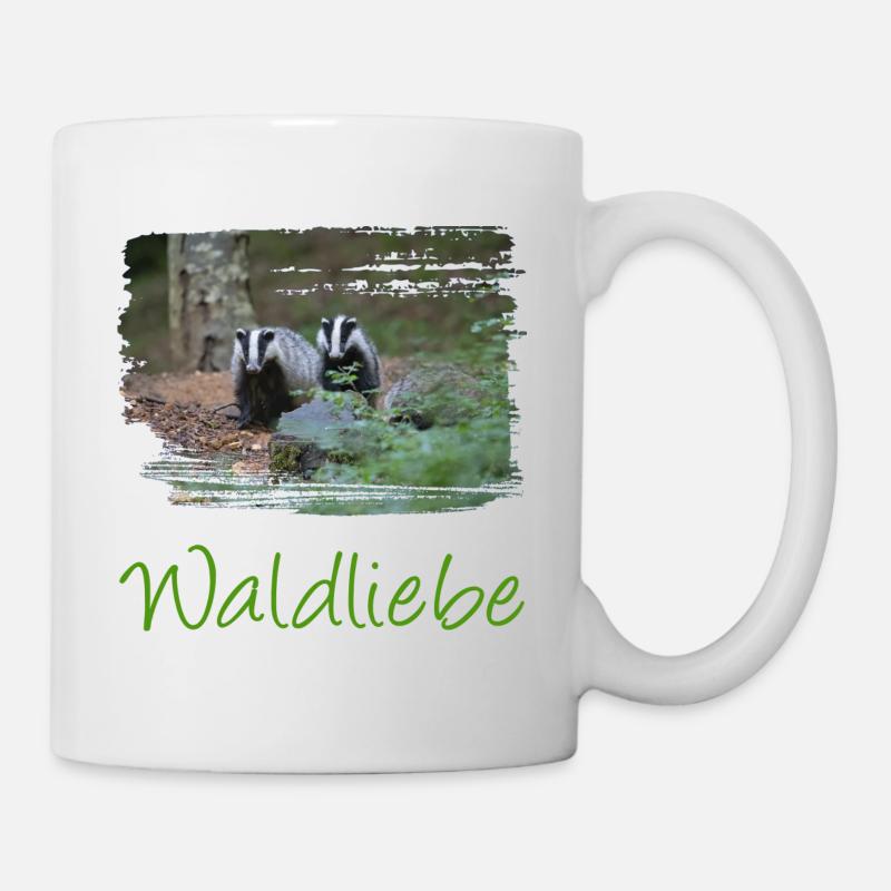 wald 57 mit dachs - Tasse - Weiß