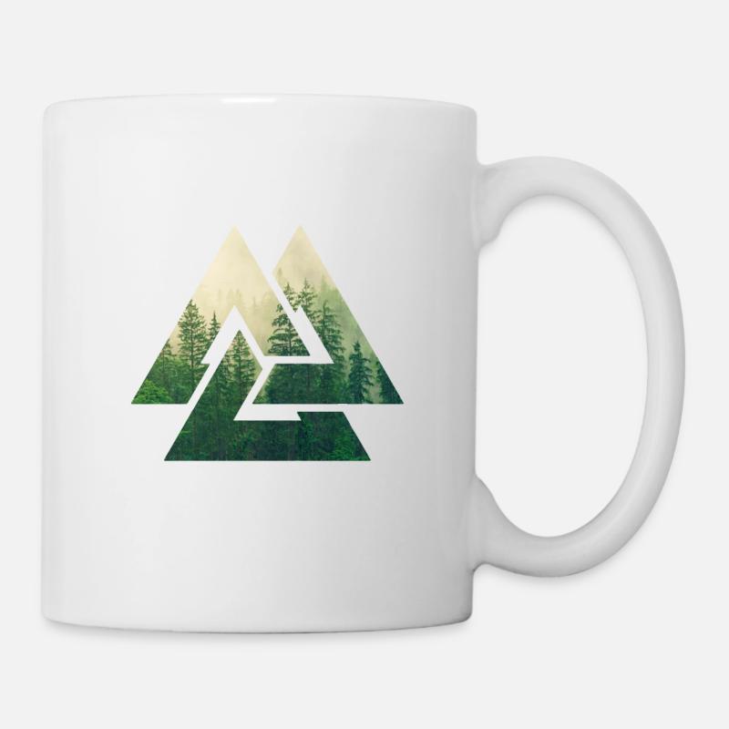 Valknut viking symbol valhalla forest - Mug - white
