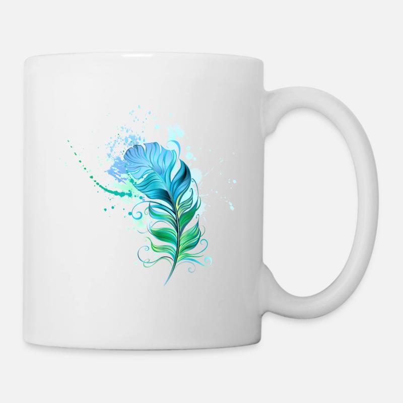 Feder - Tasse - Weiß