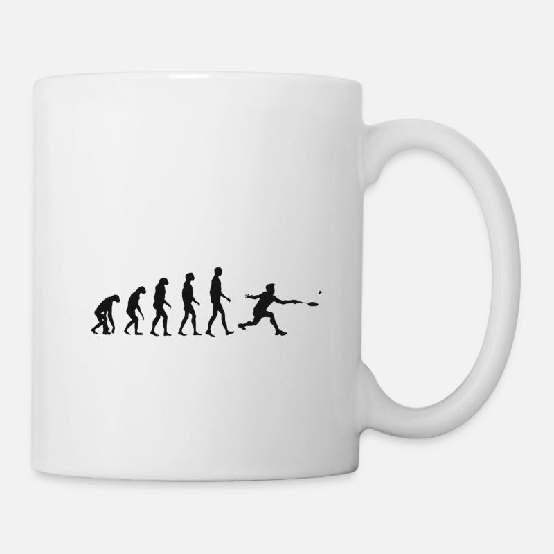 Federball Evolution Badminton Entwicklung Geschenk - Tasse - Weiß