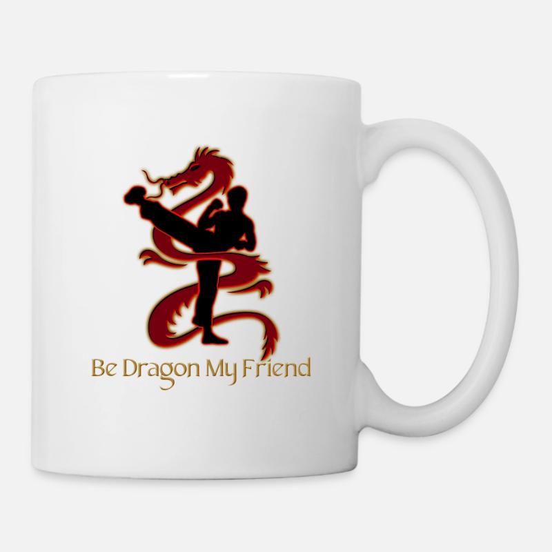Be Dragon My Friend! (Red Shadow + Text Version) - Mug blanc - blanc