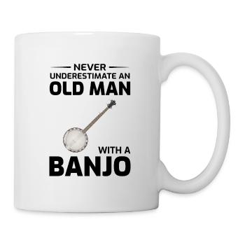 Banjo Bluegrass Music Traditionelles lustiges Geschenk - Tasse - Weiß - Rechts