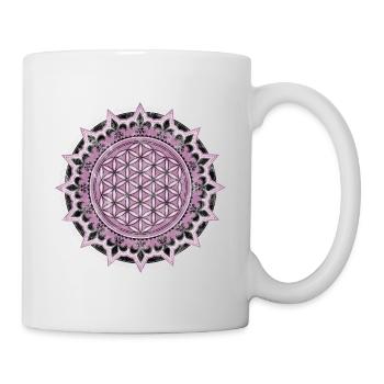 Fleur de vie, yoga, géométrie sacrée, vintage - Mug blanc - blanc - Droite