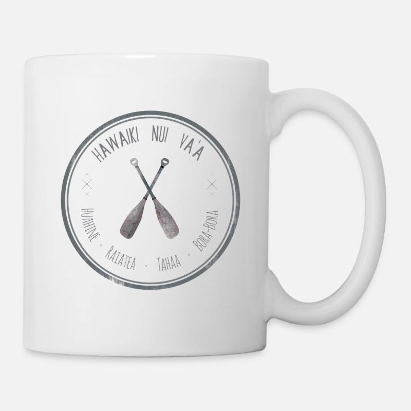 Course de pirogue Polynesienne Hawaiki nui vaa - Mug blanc - blanc