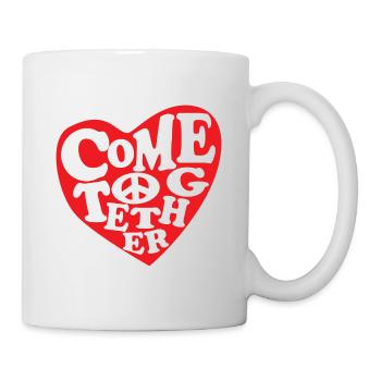 Come together Geschenk Peace - Tasse - Weiß - Rechts