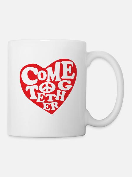 Come together Geschenk Peace - Tasse - Weiß