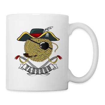 Tricot Tailleur Crochet Pirate Piratry Ahoy Kapit - Mug blanc - blanc - Droite