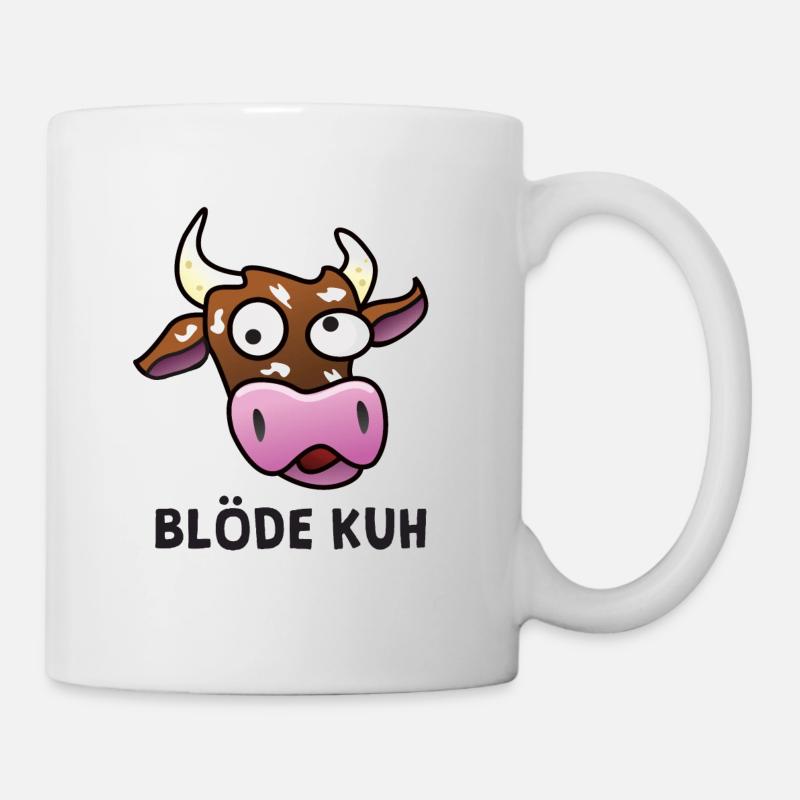 Lustiges blöde Kuh, Spruch, Witze, Geschenk - Tasse - Weiß