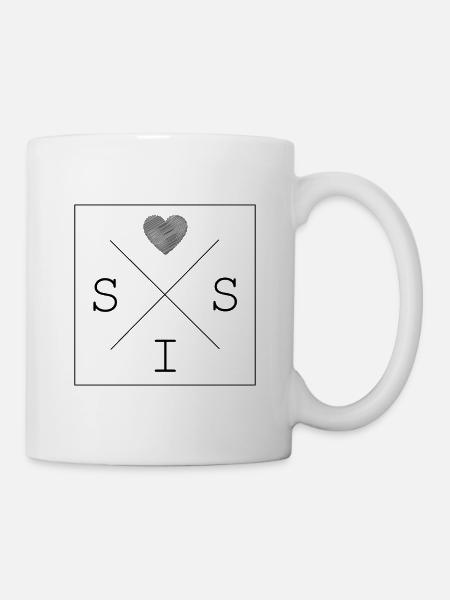 sis schwester love herz geschenkidee partnerlook - Tasse - Weiß