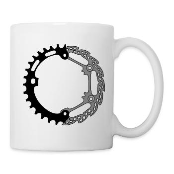 Zahnrad Scheibenbremse - Tasse - Weiß - Rechts