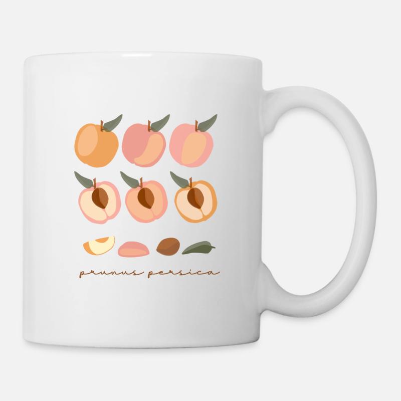 Pêche, Latin Prunus persica - Mug blanc - blanc