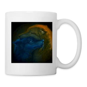 liebende Wölfe - Tasse - Weiß - Rechts