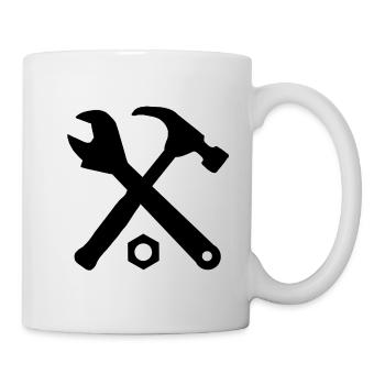 Werkzeug Handwerker Schraubenschlüssel Werkzeuge - Tasse - Weiß - Rechts