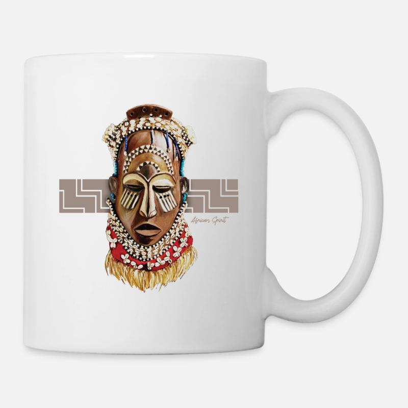 Masque africain, Bénin - Mug blanc - blanc