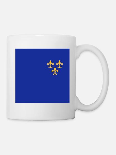 Fleur de Lys, Französische Lilie, Symbol, Eu Farbe - Tasse - Weiß