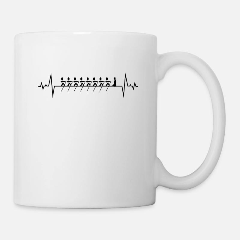Crew Rowing Row Team Coaxed Eight Heartbeat Gift - Mug - white
