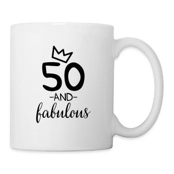 50 and fabulous birthday gift years - Mug - white - Right