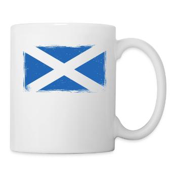 Schottland Flagge Vintage Urlaub Alba Used Look GB - Tasse - Weiß - Rechts