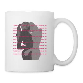 Passion Love Embrace Lesbian Love design - Mug - white - Right