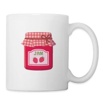 Classic Plaid Pattern Strawberry Jam Bottle - Mug - white - Right