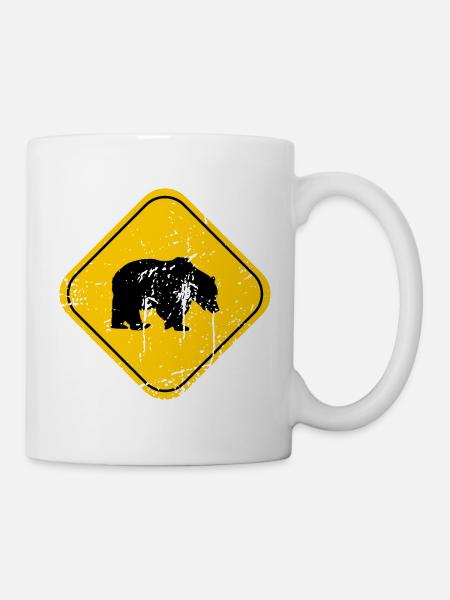 Bear sign vintage stylish - Tasse - Weiß