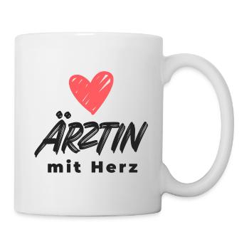 Ärztin mit Herz Patienten Krankenschwester Danke - Tasse - Weiß - Rechts