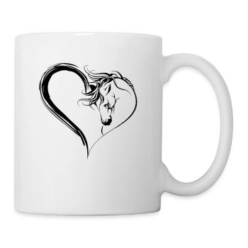Coeur de cheval - Mug blanc - blanc - Droite