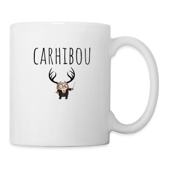 CARIBOU moitié hibou moitié caribou humour cadeau - Mug blanc - blanc - Droite