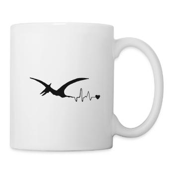 Pterosaur EKG dinosaur heartbeat Pterosauria - Mug - white - Right